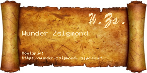 Wunder Zsigmond névjegykártya