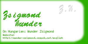 zsigmond wunder business card